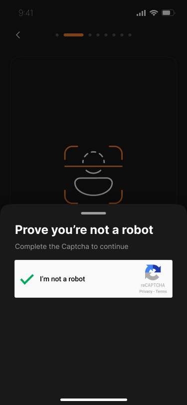 Original CAPTCHA completed state with a green check mark.