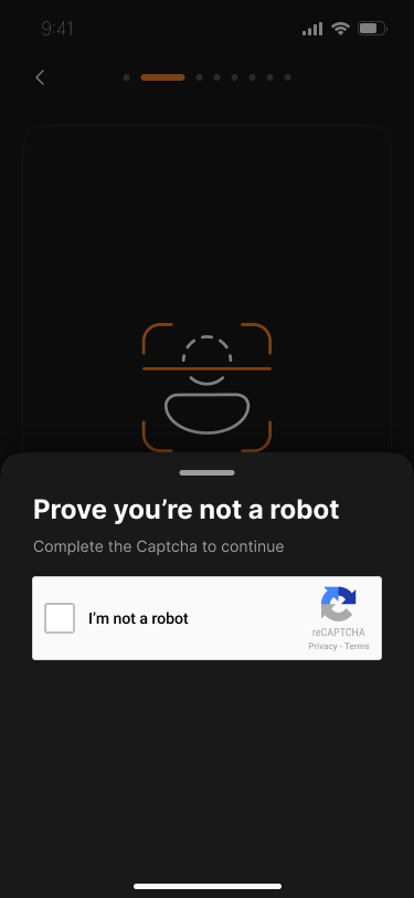 Original CAPTCHA initial state prompting the user to begin.